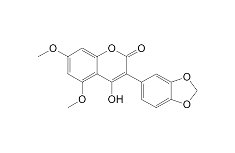 4-Hydroxy-5,7-dimethoxy-3-(3,4-methylenedioxyphenyl)-1-benzopyran-2-one