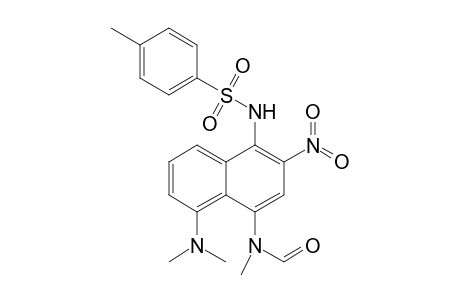 N-(8-Dimethylamino-4-(4-methylphenylsulfonamido)-3-nitronaphthalen-1-yl)-N-methylformamide