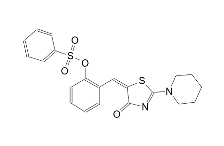 2-[(E)-(4-oxo-2-(1-piperidinyl)-1,3-thiazol-5(4H)-ylidene)methyl]phenyl benzenesulfonate