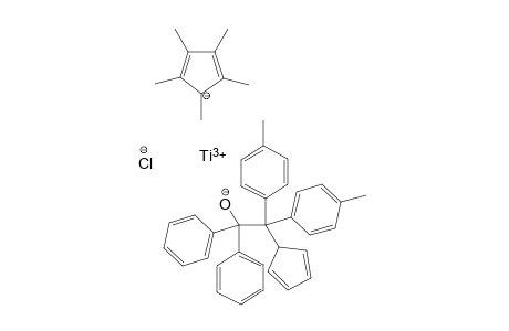 Titanium(III) 1,2,3,4,5-pentamethylcyclopenta-2,4-dien-1-ide 2-(cyclopenta-2,4-dien-1-yl)-1,1-diphenyl-2,2-di-p-tolylethan-1-olate chloride