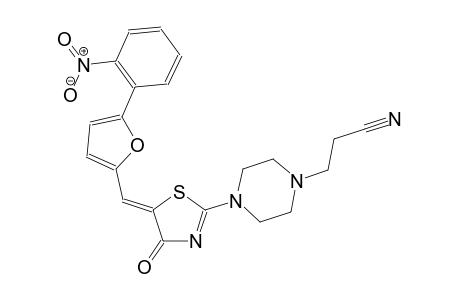 3-[4-((5Z)-5-{[5-(2-nitrophenyl)-2-furyl]methylene}-4-oxo-4,5-dihydro-1,3-thiazol-2-yl)-1-piperazinyl]propanenitrile