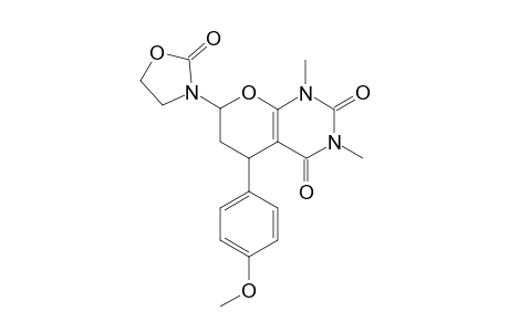 (5RS,7RS)-1,5,6,7-Tetrahydro-1,3-dimethyl-7-(2'-oxo-3'-oxazolidinyl)-5-(p-methoxyphenyl)-2H-pyrano[2,3-d]pyrimidine-2,4(3H)-dione