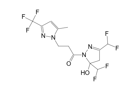 3,5-bis(difluoromethyl)-1-{3-[5-methyl-3-(trifluoromethyl)-1H-pyrazol-1-yl]propanoyl}-4,5-dihydro-1H-pyrazol-5-ol