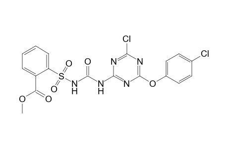 Benzoic acid, 2-[[[[[4-chloro-6-(4-chlorophenoxy)-1,3,5-triazin-2-yl]amino]carbonyl]amino]sulfonyl]-, methyl ester