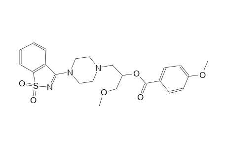 benzoic acid, 4-methoxy-, 2-[4-(1,1-dioxido-1,2-benzisothiazol-3-yl)-1-piperazinyl]-1-(methoxymethyl)ethyl ester