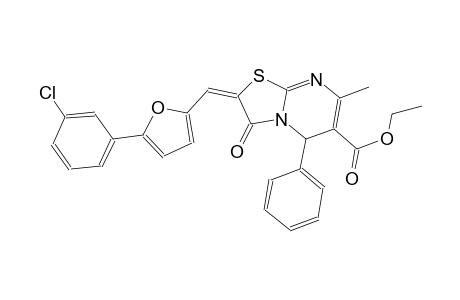 ethyl (2E)-2-{[5-(3-chlorophenyl)-2-furyl]methylene}-7-methyl-3-oxo-5-phenyl-2,3-dihydro-5H-[1,3]thiazolo[3,2-a]pyrimidine-6-carboxylate