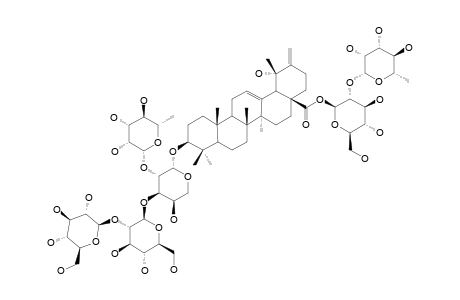 ILEKUDINOSIDE-F;3-O-BETA-D-GLUCOPYRANOSYL-(1-2)-BETA-D-GLUCOPYRANOSYL-(1-3)-[ALPHA-L-RHAMNOPYRANOSYL-(1-2)]-ALPHA-L-ARABINOPYRANOSYL-POLOMIC-ACID-