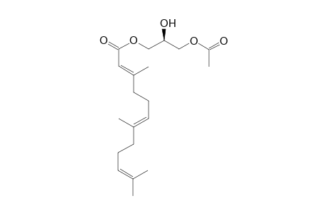 (2E,6E)-3,7,11-Trimethyl-dodeca-2,6,10-trienoic acid (S)-3-acetoxy-2-hydroxy-propyl ester