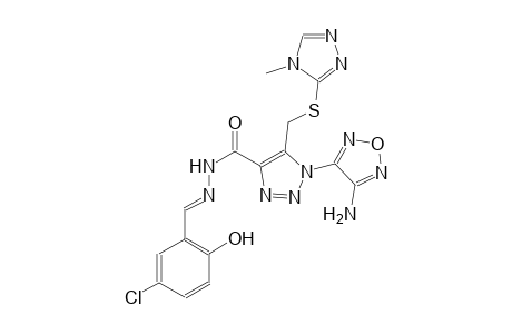 1-(4-amino-1,2,5-oxadiazol-3-yl)-N'-[(E)-(5-chloro-2-hydroxyphenyl)methylidene]-5-{[(4-methyl-4H-1,2,4-triazol-3-yl)sulfanyl]methyl}-1H-1,2,3-triazole-4-carbohydrazide