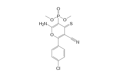 6-Amino-2-(4-chlorophenyl)-5-dimethoxyphosphoryl-4-sulfanylidene-3-pyrancarbonitrile