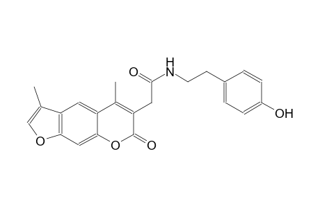 7H-furo[3,2-g][1]benzopyran-6-acetamide, N-[2-(4-hydroxyphenyl)ethyl]-3,5-dimethyl-7-oxo-