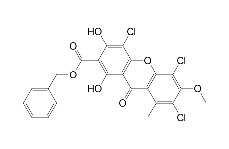 9H-Xanthene-2-carboxylic acid, 4,5,7-trichloro-1,3-dihydroxy-6-methoxy-8-methyl-9-oxo-, phenylmethyl ester