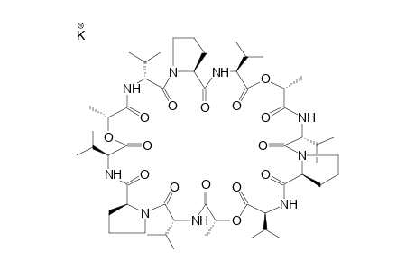 CYCLO[-(D-VAL-L-LAC-L-VAL-D-PRO)3-], POTASSIUM CATION