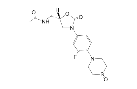 N-[[(5S)-3-[3-fluoranyl-4-(1-oxidanylidene-1,4-thiazinan-4-yl)phenyl]-2-oxidanylidene-1,3-oxazolidin-5-yl]methyl]ethanamide