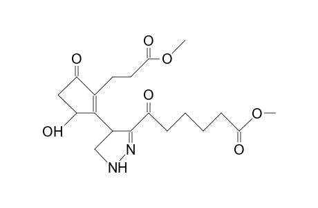 Methyl 3-(3-hydroxy-2-[3-methoxycarbonylvaleryl-pyrazolinyl]-5-oxo-1-cyclopentenyl)-propionate