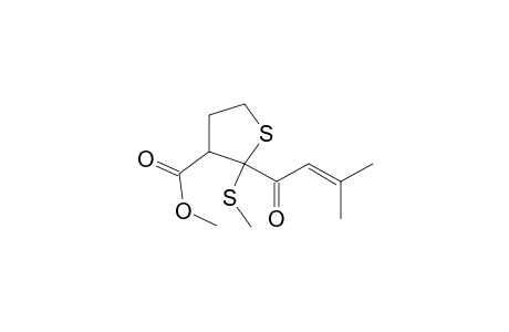 3-Thiophenecarboxylic acid, tetrahydro-2-(3-methyl-1-oxo-2-butenyl)-2-(methylthio)-, methyl ester