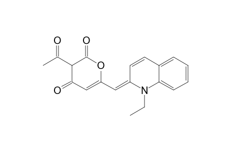 2H-pyran-2,4(3H)-dione, 3-acetyl-6-[(1-ethyl-2(1H)-quinolinylidene)methyl]-