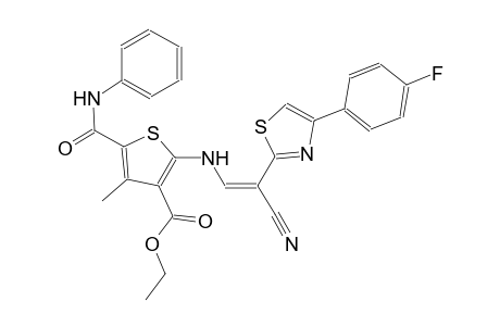 ethyl 5-(anilinocarbonyl)-2-({(Z)-2-cyano-2-[4-(4-fluorophenyl)-1,3-thiazol-2-yl]ethenyl}amino)-4-methyl-3-thiophenecarboxylate