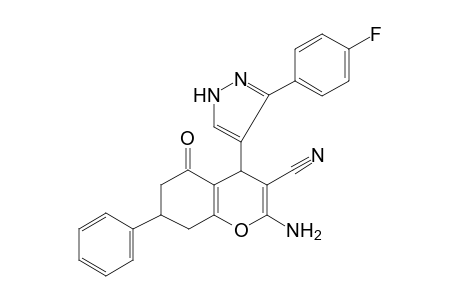2-Amino-4-[5-(4-fluorophenyl)-1H-pyrazol-4-yl]-5-keto-7-phenyl-4,6,7,8-tetrahydrochromene-3-carbonitrile