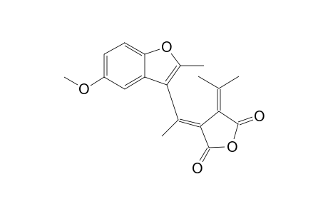 (E)-3-[1-(5-Methoxy-2-methylbenzofuran-3-yl)ethylidene]-4-(propan-2-ylidene)dihydrofuran-2,5-dione