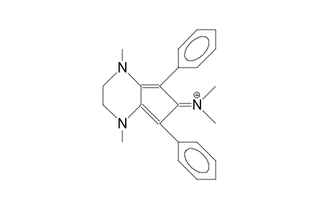 1,4-Dimethyl-6-dimethylamino-5,7-diphenyl-1,2,3,4-tetrahydro-cyclopentapyrazin-6-ylium cation