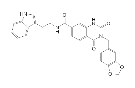 3-(1,3-benzodioxol-5-ylmethyl)-N-[2-(1H-indol-3-yl)ethyl]-2,4-dioxo-1,2,3,4-tetrahydro-7-quinazolinecarboxamide