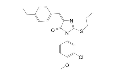 4H-imidazol-4-one, 3-(3-chloro-4-methoxyphenyl)-5-[(4-ethylphenyl)methylene]-3,5-dihydro-2-(propylthio)-, (5E)-