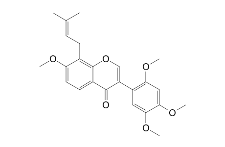 PREBARBIGERONE;7,2',4',5'-TETRAMETHOXY-8-(3,3-DIMETHYLALLYL)-ISOFLAVONE