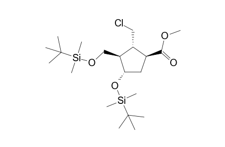 (1S,2S,3R,4S)-4-(tert-Butyldimethylsilanyloxy)-3-(tert-butyldimethylsilanyloxymethyl)-2-chloromethylcyclopentanecarboxylic acid acid methyl ester