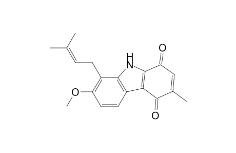 7-Methoxy-3-methyl-8-(3-methylbut-2-enyl)-9H-carbazole-1,4-dione