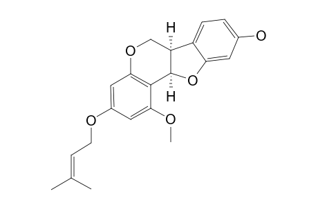 ASPEROPTEROCARPIN;3-(3',3'-DIMETHYLALLYLOXY)-9-HYDROXY-1-METHOXY-[6A-R,11A-R]-PTEROCARPAN