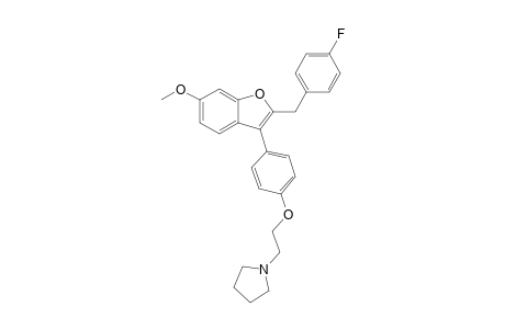 1-[2-[4-[2-(4-fluorobenzyl)-6-methoxy-benzofuran-3-yl]phenoxy]ethyl]pyrrolidine