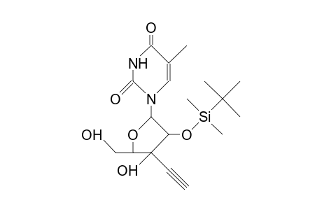 1-(2-O-<T-Butyl-dimethyl-silyl>-3-C-ethynyl-B-D-xylo-pentofuranosyl)-thymine