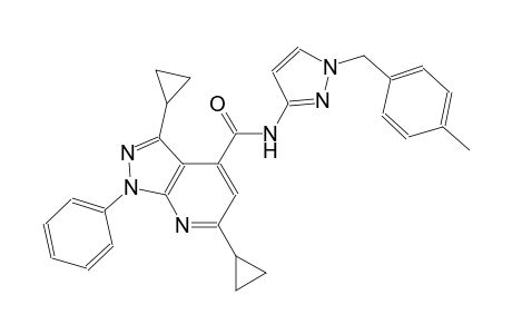 3,6-dicyclopropyl-N-[1-(4-methylbenzyl)-1H-pyrazol-3-yl]-1-phenyl-1H-pyrazolo[3,4-b]pyridine-4-carboxamide