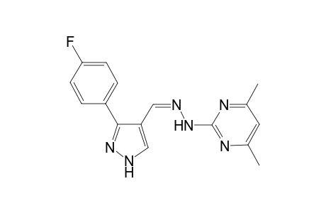1H-Pyrazole-4-carboxaldehyde, 3-(4-fluorophenyl)-, (4,6-dimethyl-2-pyrimidinyl)hydrazone