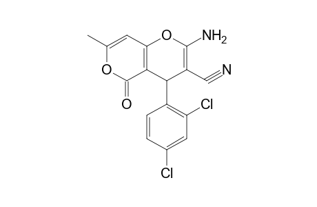 2-Amino-4-(2,4-dichlorophenyl)-7-methyl-5-oxo-4H,5H-pyrano[4,3-b]pyran-3-carbonitrile