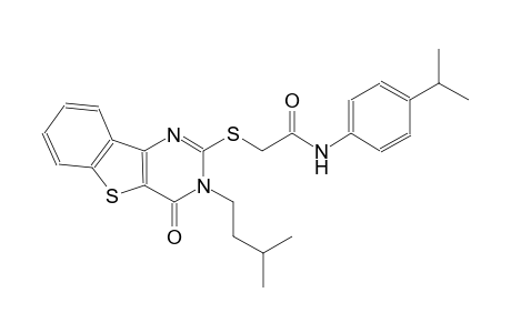 2-[(3-isopentyl-4-oxo-3,4-dihydro[1]benzothieno[3,2-d]pyrimidin-2-yl)sulfanyl]-N-(4-isopropylphenyl)acetamide