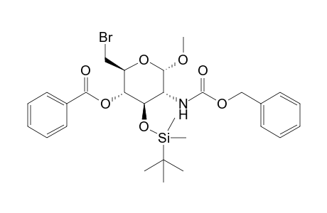 Methyl 2-[N-(Benzoxycarbonyl)amino]-4-O-benzyl-6-bromo-3-O-(tert-butyldimethylsilyl)-2,6-dideoxy-.alpha.-D-glucopyranoside