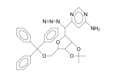 4-Amino-6-([1R]-azido-[2,3-O-isopropylidene-5-O-trityl-B-D-ribofuran osyl]-methyl)-pyrimidine