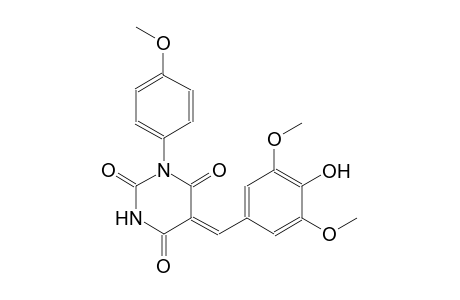 (5Z)-5-(4-hydroxy-3,5-dimethoxybenzylidene)-1-(4-methoxyphenyl)-2,4,6(1H,3H,5H)-pyrimidinetrione