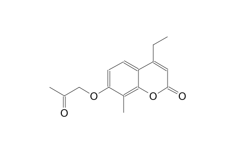 2H-1-benzopyran-2-one, 4-ethyl-8-methyl-7-(2-oxopropoxy)-