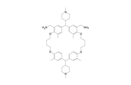 8,16-bis(aminomethyl)-1',1''-diethyl-12,18,27,35-tetramethyldispiro[1,6,20,25-tetraoxa[6.1.6.1]paracyclophane-13,4':32,4''-bispiperidine]