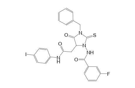 N-{3-benzyl-5-[2-(4-iodoanilino)-2-oxoethyl]-4-oxo-2-thioxo-1-imidazolidinyl}-3-fluorobenzamide