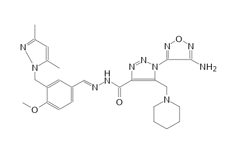 1-(4-amino-1,2,5-oxadiazol-3-yl)-N'-((E)-{3-[(3,5-dimethyl-1H-pyrazol-1-yl)methyl]-4-methoxyphenyl}methylidene)-5-(1-piperidinylmethyl)-1H-1,2,3-triazole-4-carbohydrazide