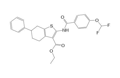 ethyl 2-{[4-(difluoromethoxy)benzoyl]amino}-6-phenyl-4,5,6,7-tetrahydro-1-benzothiophene-3-carboxylate