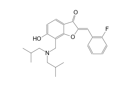 3(2H)-benzofuranone, 7-[[bis(2-methylpropyl)amino]methyl]-2-[(2-fluorophenyl)methylene]-6-hydroxy-, (2Z)-