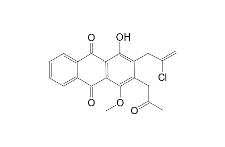 2-(2'-chloroprop-2'-enyl)-1-hydroxy-4-methoxy-3-(2''-oxopropyl)anthraquinone