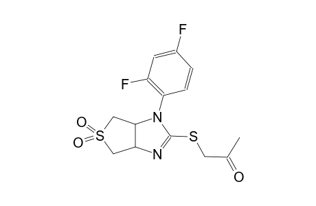 2-propanone, 1-[[1-(2,4-difluorophenyl)-3a,4,6,6a-tetrahydro-5,5-dioxido-1H-thieno[3,4-d]imidazol-2-yl]thio]-