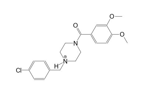 1-(4-chlorobenzyl)-4-(3,4-dimethoxybenzoyl)piperazin-1-ium