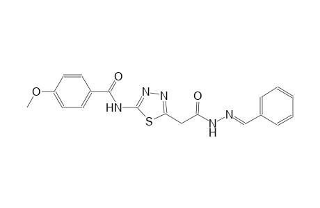 N-(5-{2-[(2E)-2-benzylidenehydrazino]-2-oxoethyl}-1,3,4-thiadiazol-2-yl)-4-methoxybenzamide